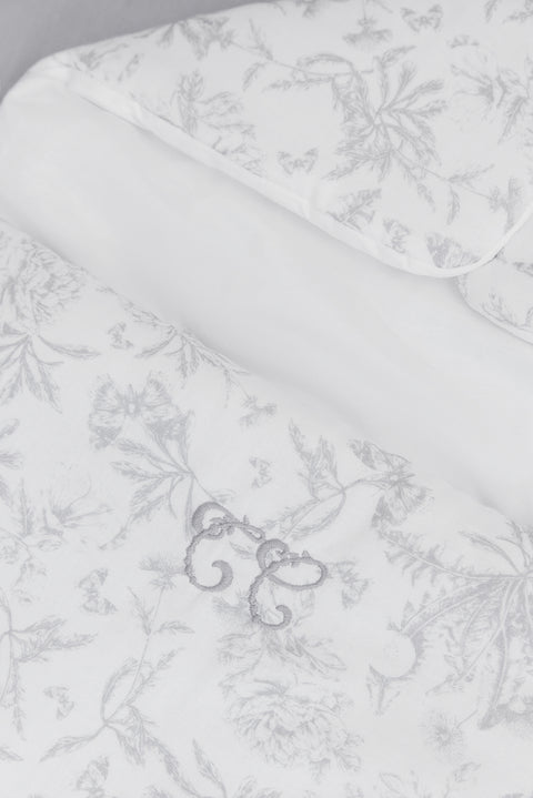 Nid d'ange - Imprimé inspiration toile de jouy gris - Image principale
