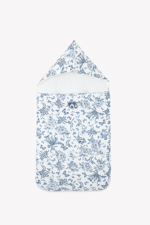 Nid d'ange - Imprimé inspiration toile de jouy bleu - Image principale