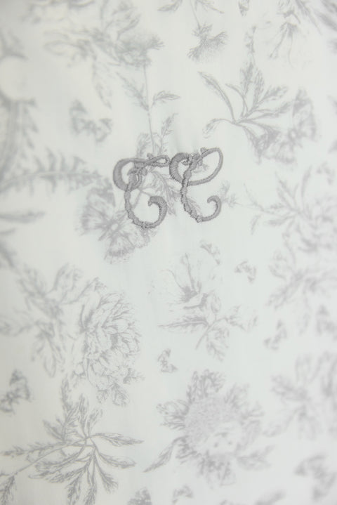saco de dormir verano - T1 Estampado inspiración toile de jouy Gris - Image principale