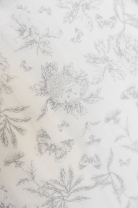 saco de dormir verano - T1 Estampado inspiración toile de jouy Gris - Image principale