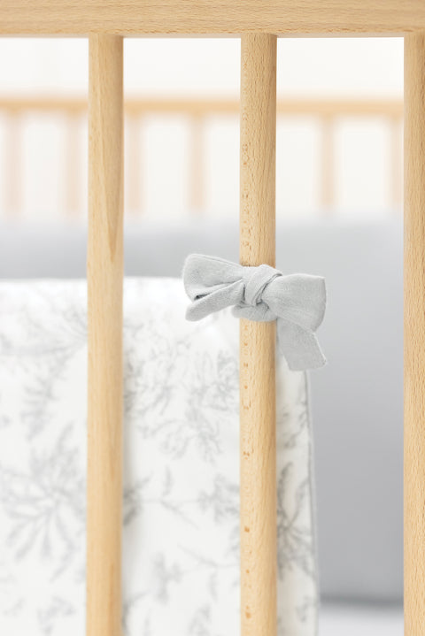 Tour de lit - Imprimé inspiration toile de jouy gris - Image principale