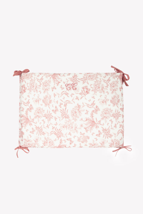 Tour de lit - Imprimé inspiration Toile de Jouy rose - Image principale