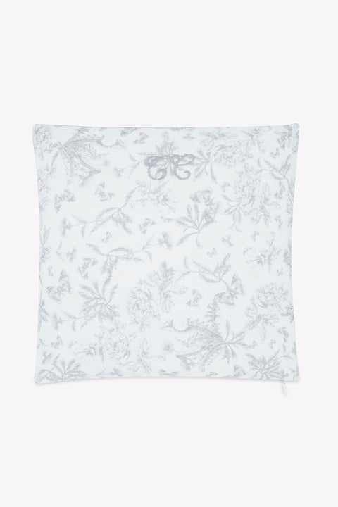 Coussin réversible - Imprimé inspiration toile de jouy gris - Image principale