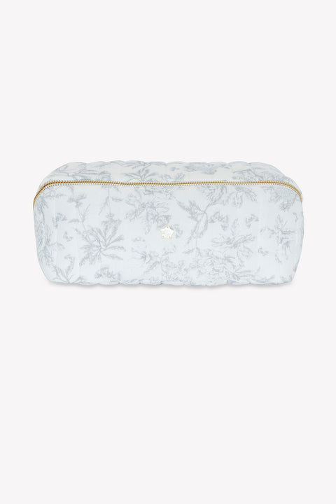 Trousse zippée - Imprimé inspiration Toile de Jouy gris - Image principale