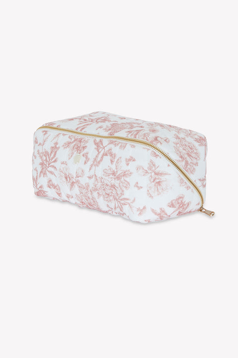Trousse zippée - Imprimé inspiration Toile de Jouy rose - Image principale