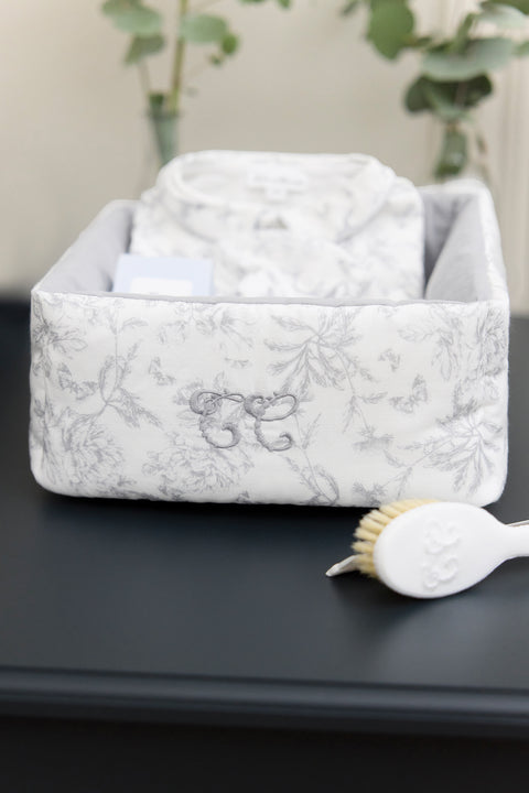 Panière - Imprimé inspiration toile de jouy gris - Image principale