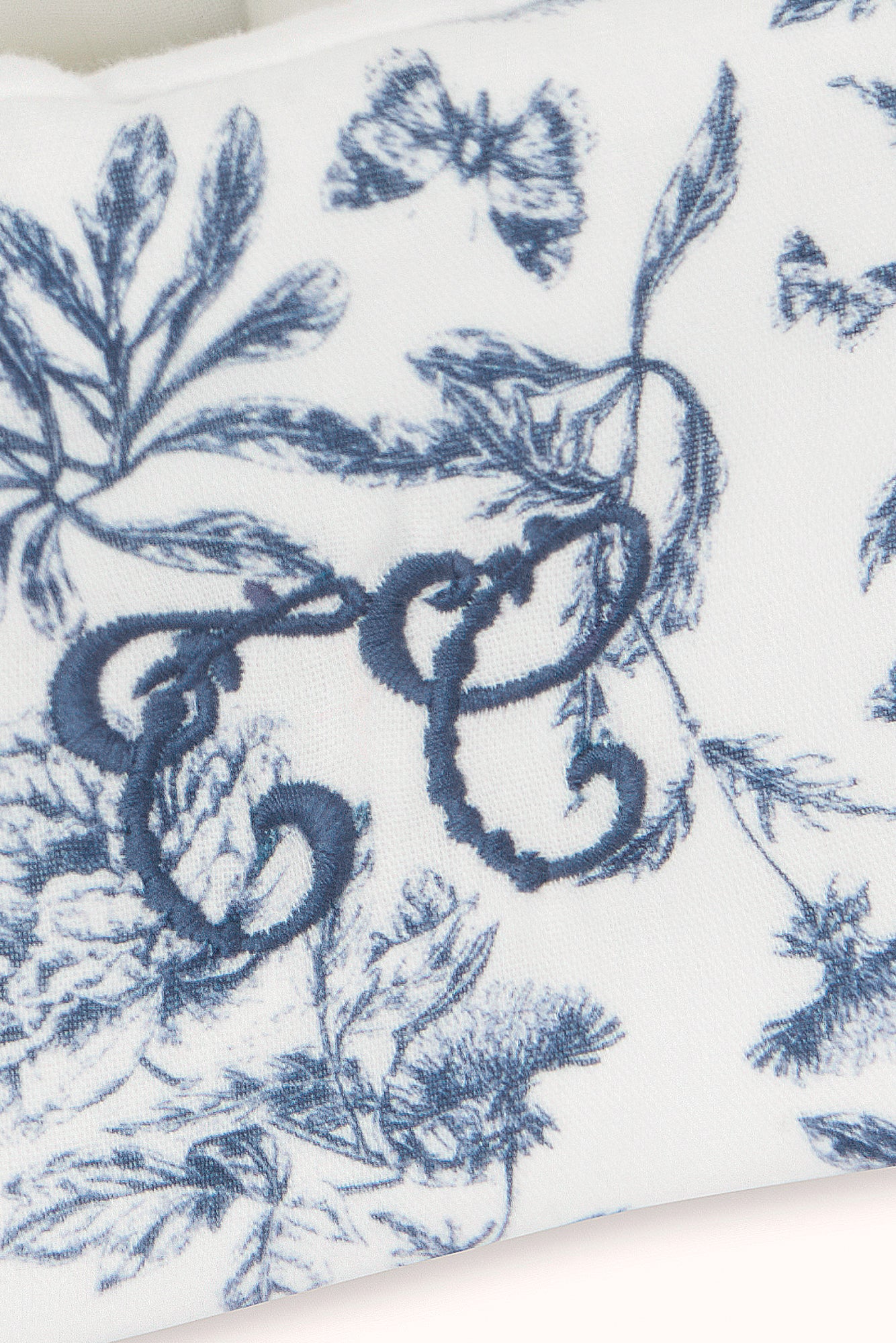 Panière - Imprimé inspiration toile de jouy bleu