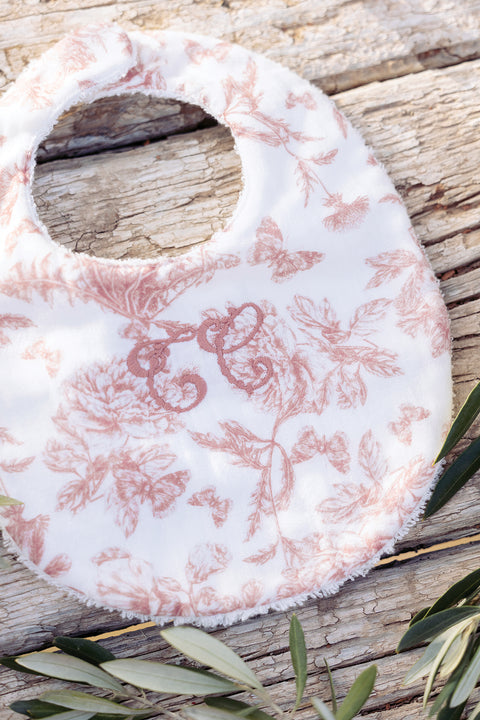 Babero - Estampado inspiración Toile de Jouy Rosa T1 - Image principale