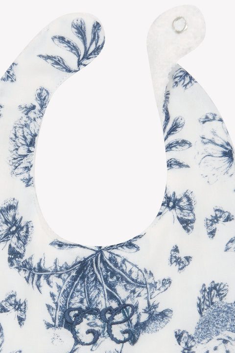 Bavoir - Imprimé inspiration toile de jouy bleu T1 - Image principale