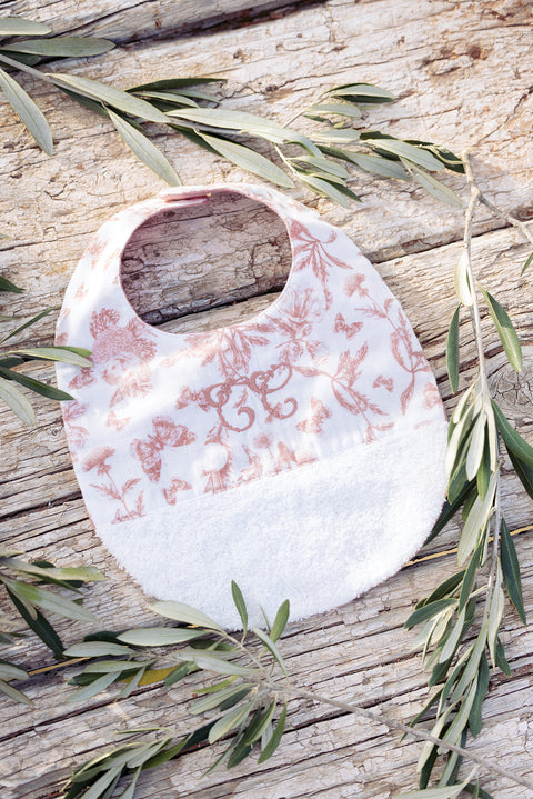 Babero - Estampado inspiración Toile de Jouy Rosa T2 - Image principale