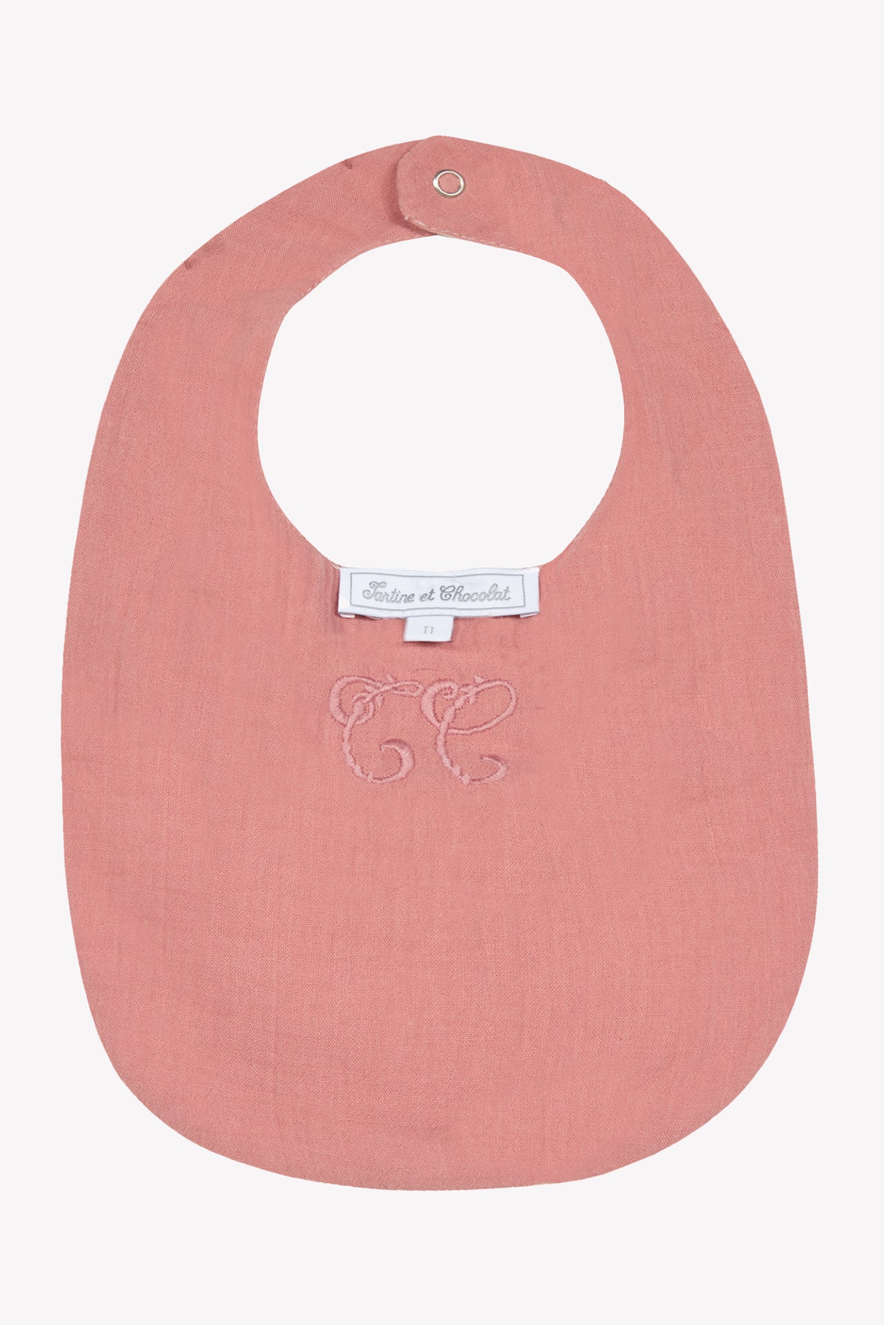 Bavoir - Imprimé inspiration Toile de Jouy rose T2