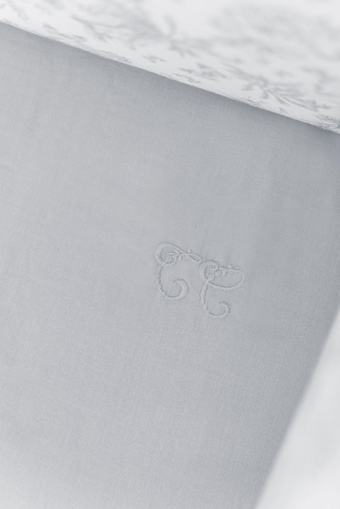 Drap housse - Imprimé inspiration toile de jouy gris - Image principale