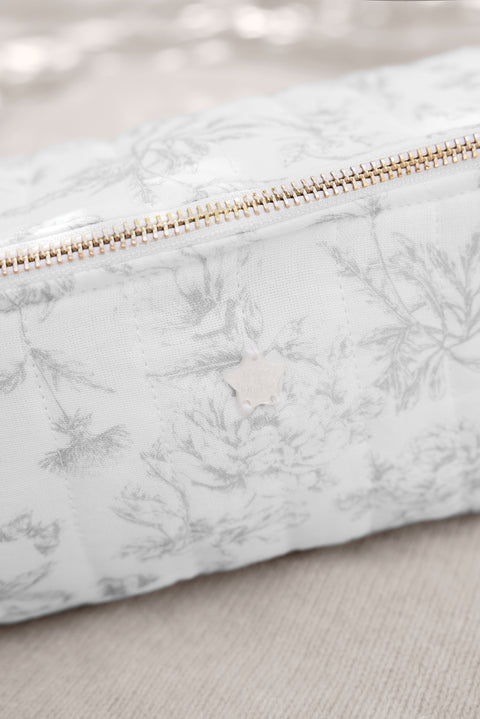 Federmäppchen mit Reißverschluss – Inspirierender Druck Toile de Jouy Grau - Image principale