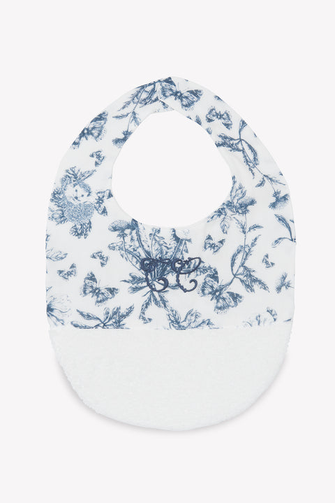 Bavoir - Imprimé inspiration toile de jouy bleu T2 - Image principale