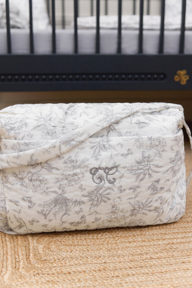 Sac à langer - Imprimé inspiration toile de jouy gris - Image principale