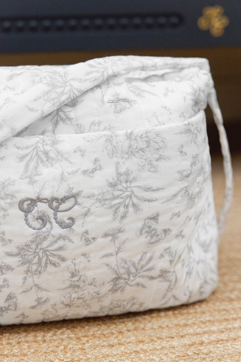 Sac à langer - Imprimé inspiration toile de jouy gris - Image principale