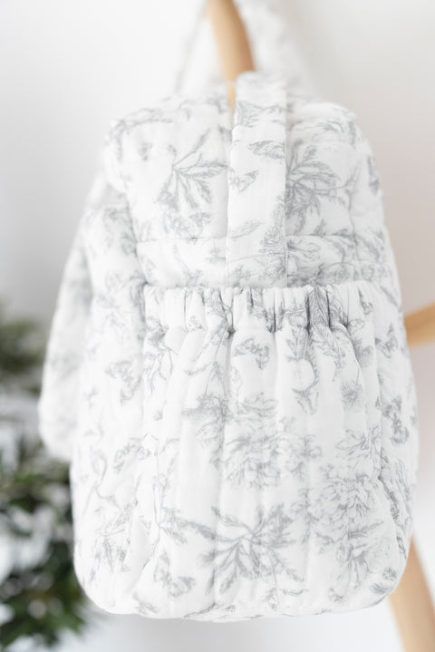 Sac à langer - Imprimé inspiration toile de jouy gris - Image principale