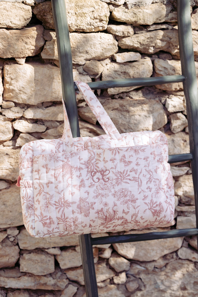 Sac à langer - Imprimé inspiration Toile de Jouy rose - Image principale