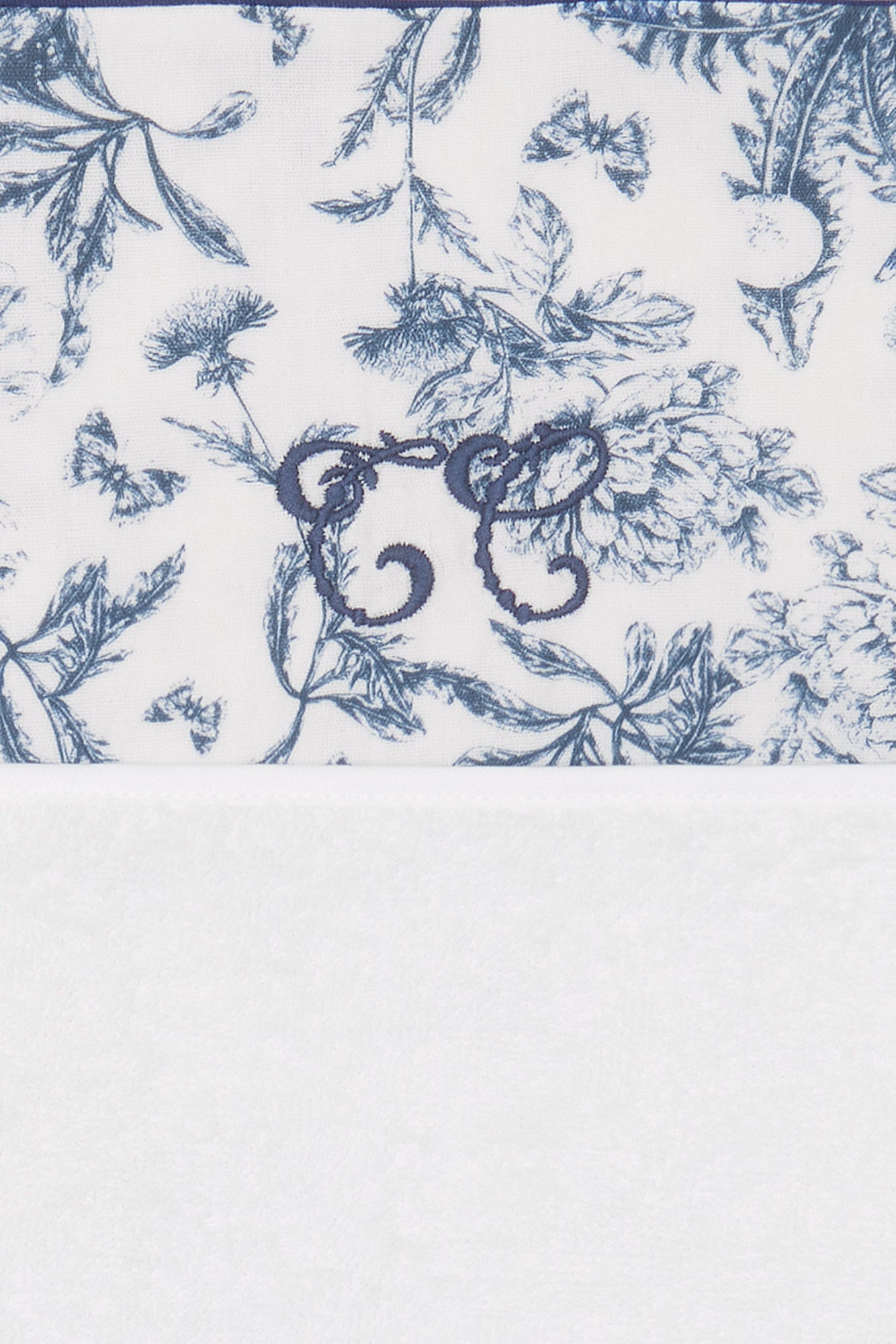 Housse de matelas à langer - Imprimé inspiration toile de jouy bleu