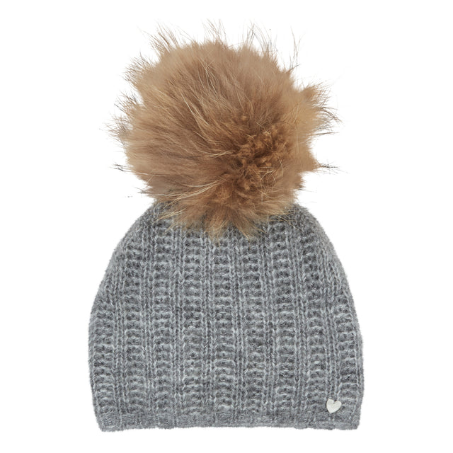 Bonnet - Gris chiné pompon - Image principale