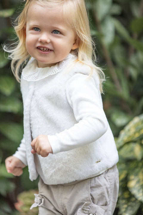 Gilet - Ecru Imitation fourrure - Image principale