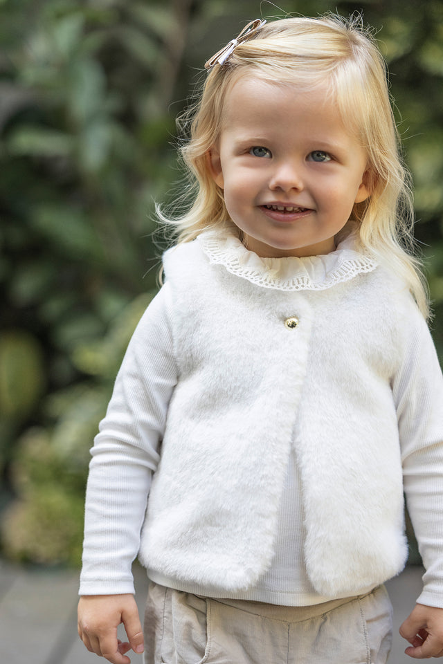 Gilet - Ecru Imitation fourrure - Image principale
