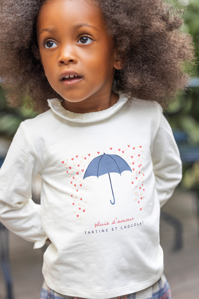 T-shirt - Ecru illustration parapluie - Image principale