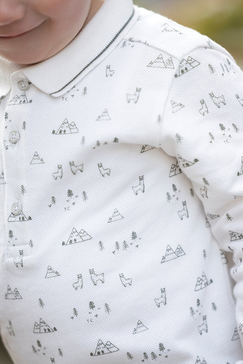 Polo shirt - Ecru adventurer print - Image principale