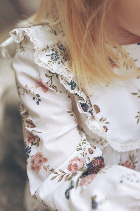 Blouse - Ecru tissu liberty - Image principale