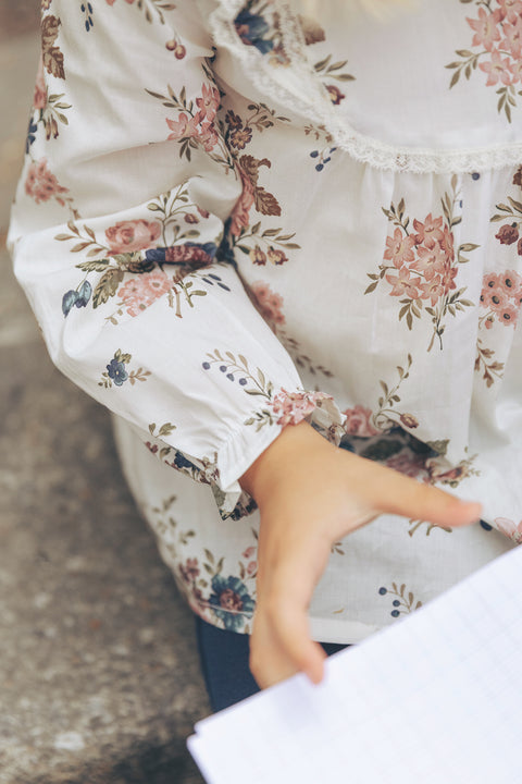 Blouse - Ecru tissu liberty - Image principale