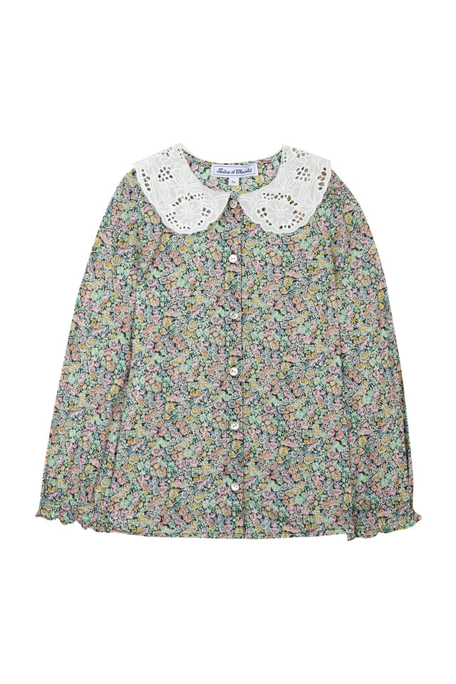 Blouse - Tissu liberty col ajouré - Image principale