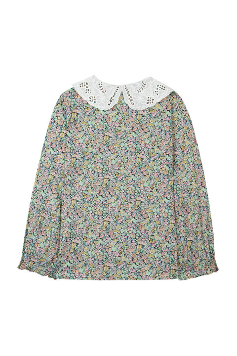 Blouse - Tissu liberty col ajouré - Image principale