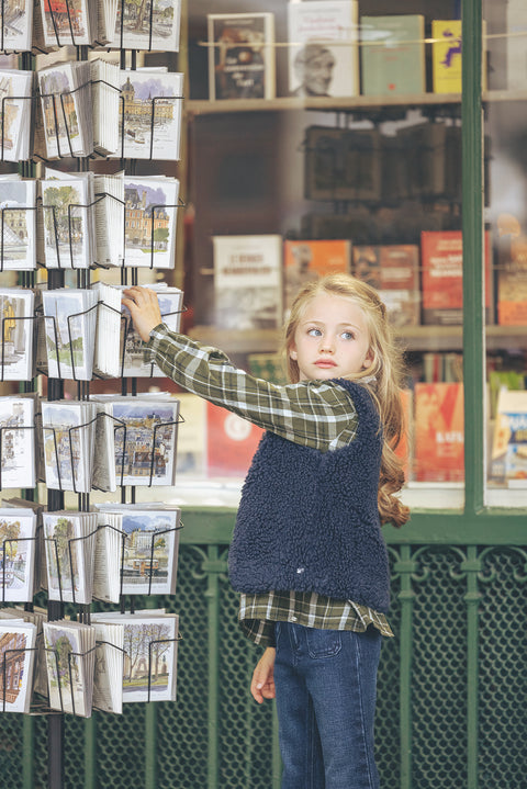 Gilet - Marine Imitation fourrure - Image principale