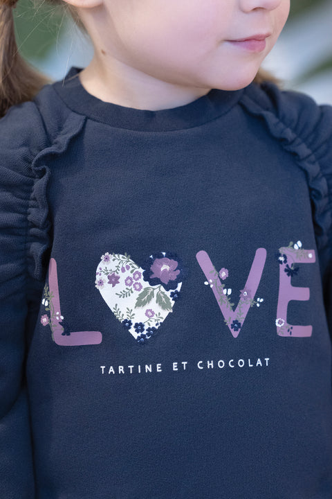 Sweat - Marine Love tissu liberty - Image principale