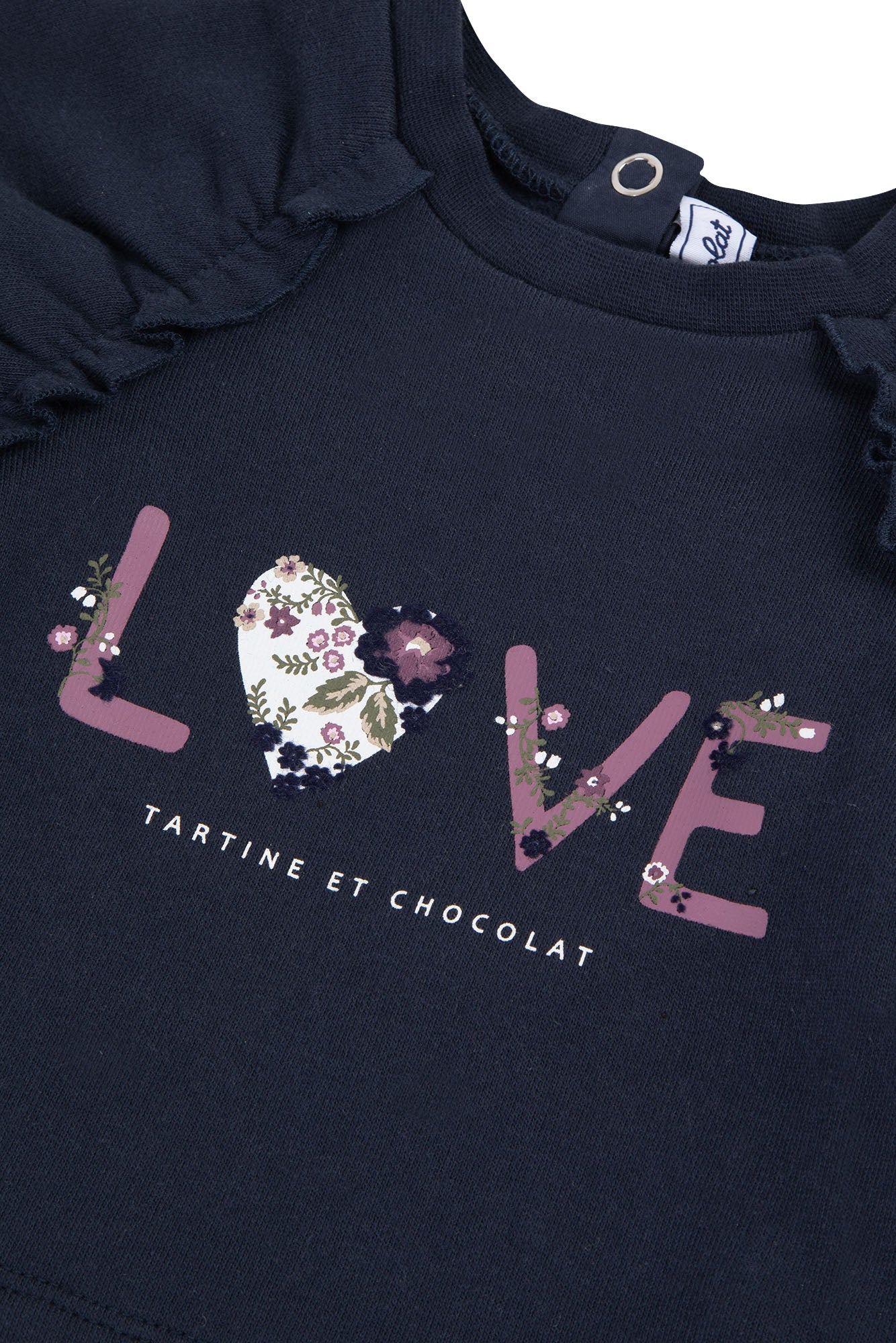 Sweatshirt - Navy Love fabric Liberty