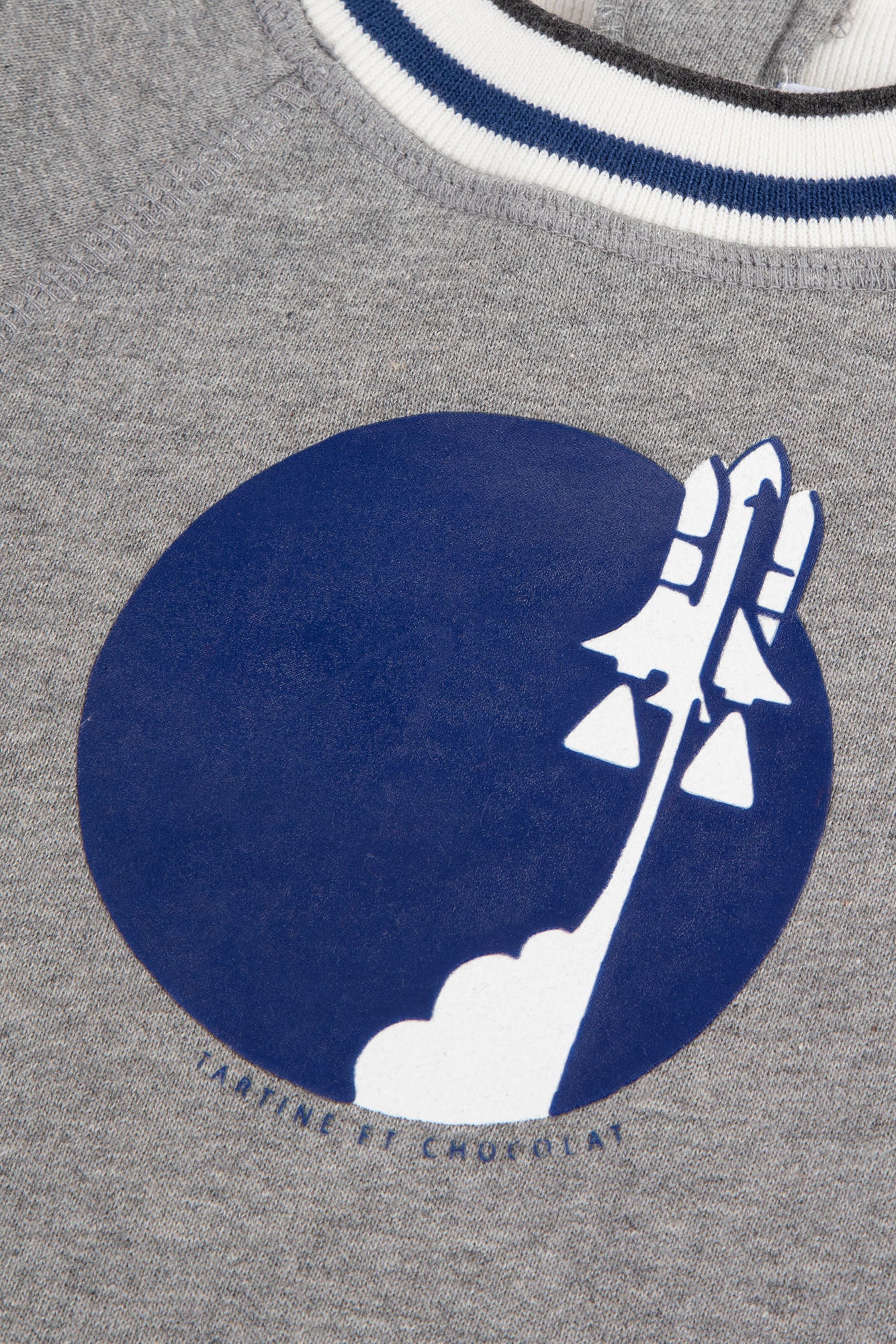 Sweatshirt - Grau Illustration Rakete