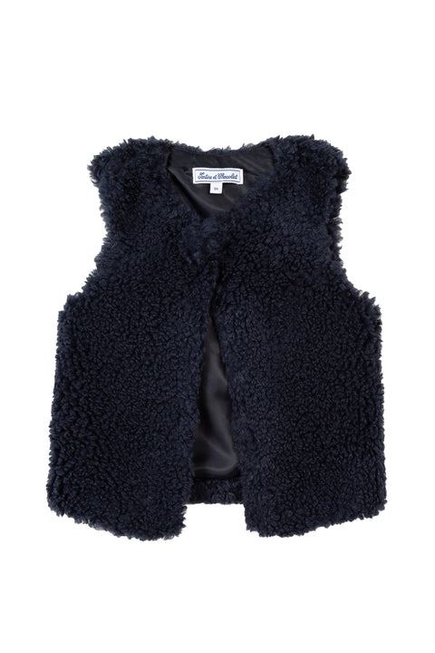 Gilet - Marine Imitation fourrure - Image principale