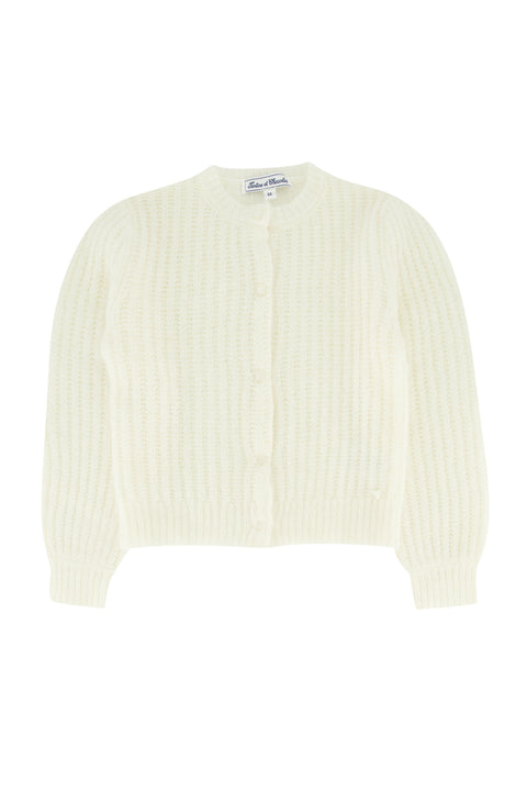 Cardigan - Ecru en mohair - Image principale