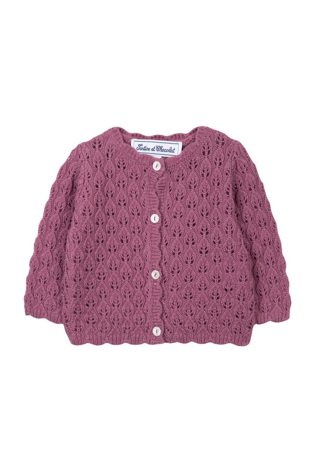 Cardigan - Violine maille ajourée - Image principale