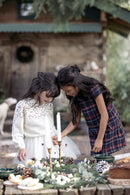 Jurk - Navy Ruiten metalen draad