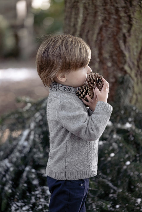 Sweater - Grey Shawl collar - Image principale