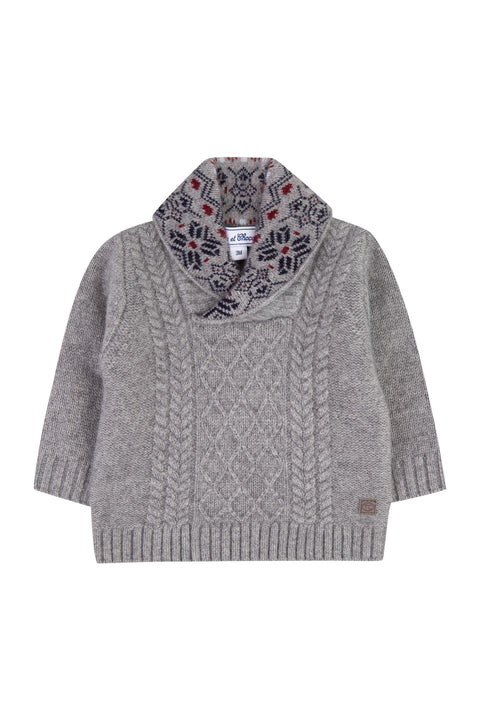 Pull - Gris col châle - Image principale