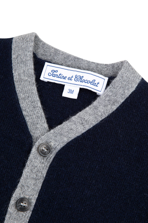 Gilet - Blu navy 100% cashmere - Image principale