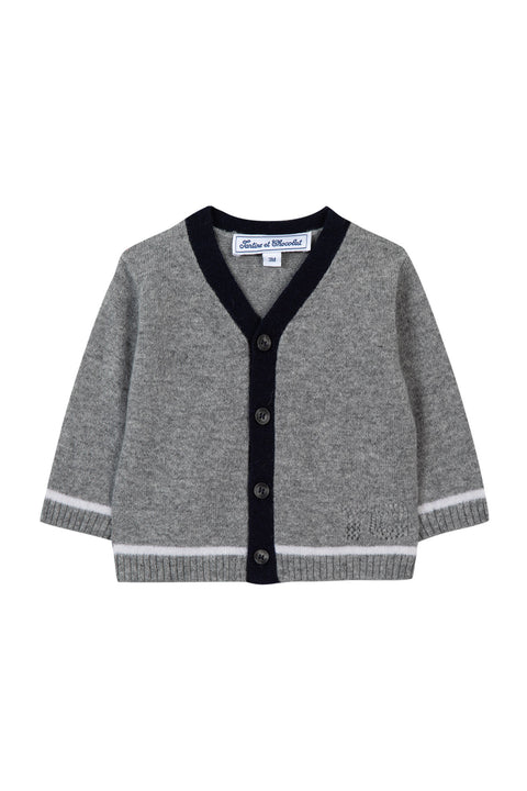 Cardigan - Grey 100% Cashmere - Image principale