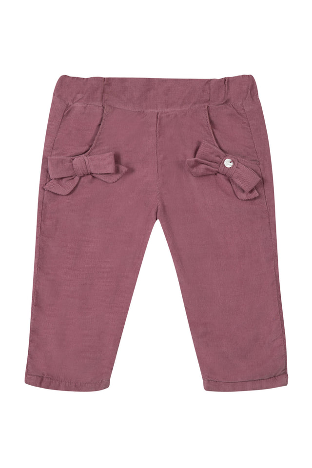 Pantalon - Violine velours nœuds - Image principale