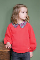 Sweatshirt - Rosa Kragen Liberty-Stoff
