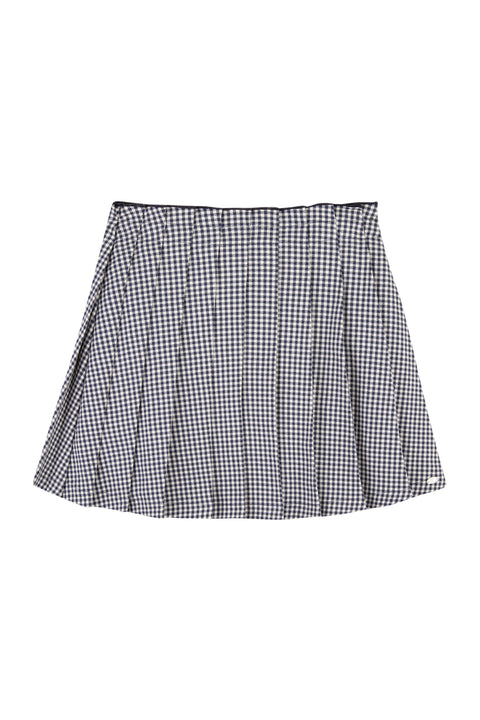 Skirt - Navy Two-tone gingham - Image principale