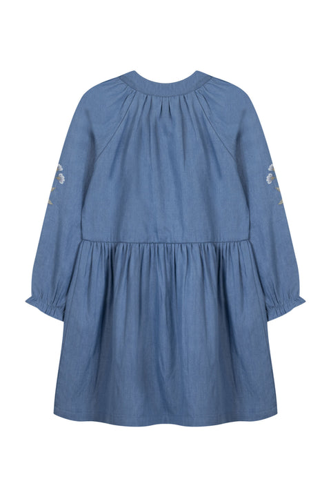 Robe - Bleu broderie florale - Image principale