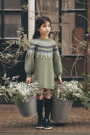 Dress - Khaki jacquard