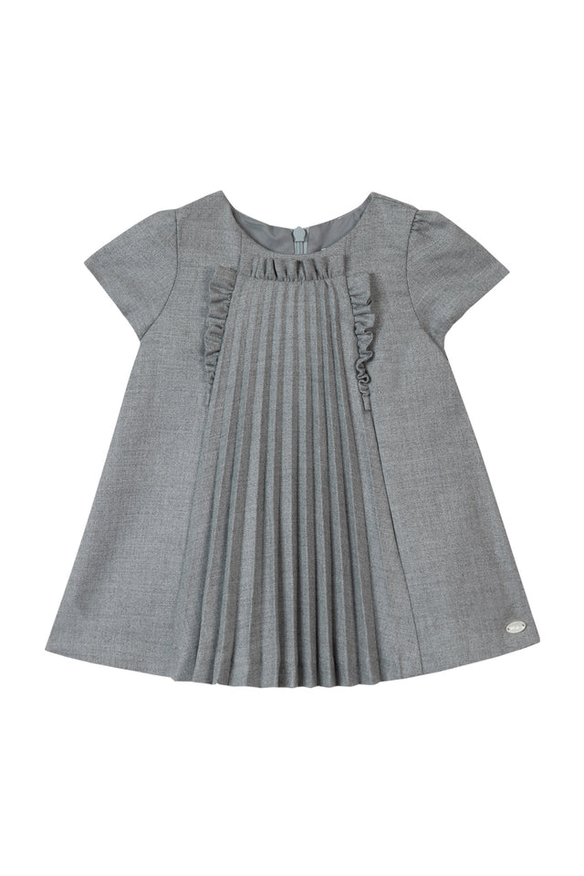 Kleid - Grau plissiert - Image principale